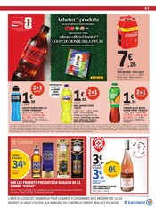 Promos Coca-Cola dans le catalogue "Vague de fraîcheur sur votre budget" de E.Leclerc Coca-Cola en promo dans le catalogue E.Leclerc à la page 61