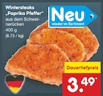 Wintersteaks „Paprika Pfeffer“ Angebote bei Netto Marken-Discount Bad Salzuflen für 3,49 €