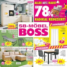 Aktueller SB Möbel Boss Prospekt (Frankfurt (Main)) SB Möbel Boss Prospekt "ALLES MUSS RAUS" mit 12 Seiten (Frankfurt (Main))