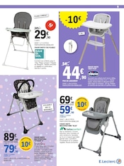 Promos Chaise Pliante dans le catalogue "SPÉCIAL BÉBÉ" de E.Leclerc Chaise Pliante en promo dans le catalogue E.Leclerc à la page 9