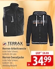 Herren-Arbeitsweste im Angebot bei famila Nordost in Stralsund Herren-Arbeitsweste Angebote von Terrax Workwear bei famila Nordost Stralsund für 34,99 €