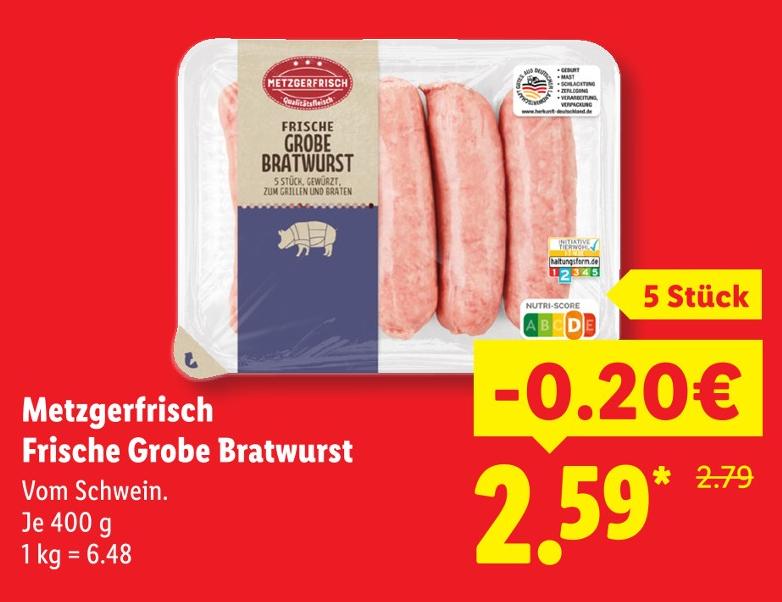 Frische Grobe Bratwurst