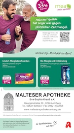 mea - meine apotheke Apotheken Prospekt der aktuellen Woche mit 4 Seiten, gültig von 01.04.2026 bis 30.04.2026, in Amberg und Umgebung Aktueller mea - meine apotheke Apotheken Prospekt in Amberg und Umgebung, "Unsere April-Angebote" mit 4 Seiten, 01.04.2026 - 30.04.2026