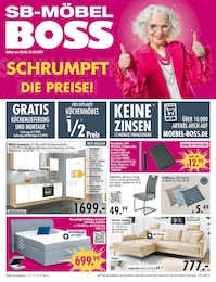 Aktueller SB Möbel Boss Prospekt, "SCHRUMPFT DIE PREISE!", mit Angeboten der Woche, gültig von 25.03.2024 bis 25.03.2024