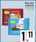 Schokolade von Ritter Sport im aktuellen EDEKA Prospekt für 1,11 €