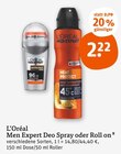 Men Expert Deo Spray oder Roll on von L'Oréal im aktuellen tegut Prospekt für 2,22 €