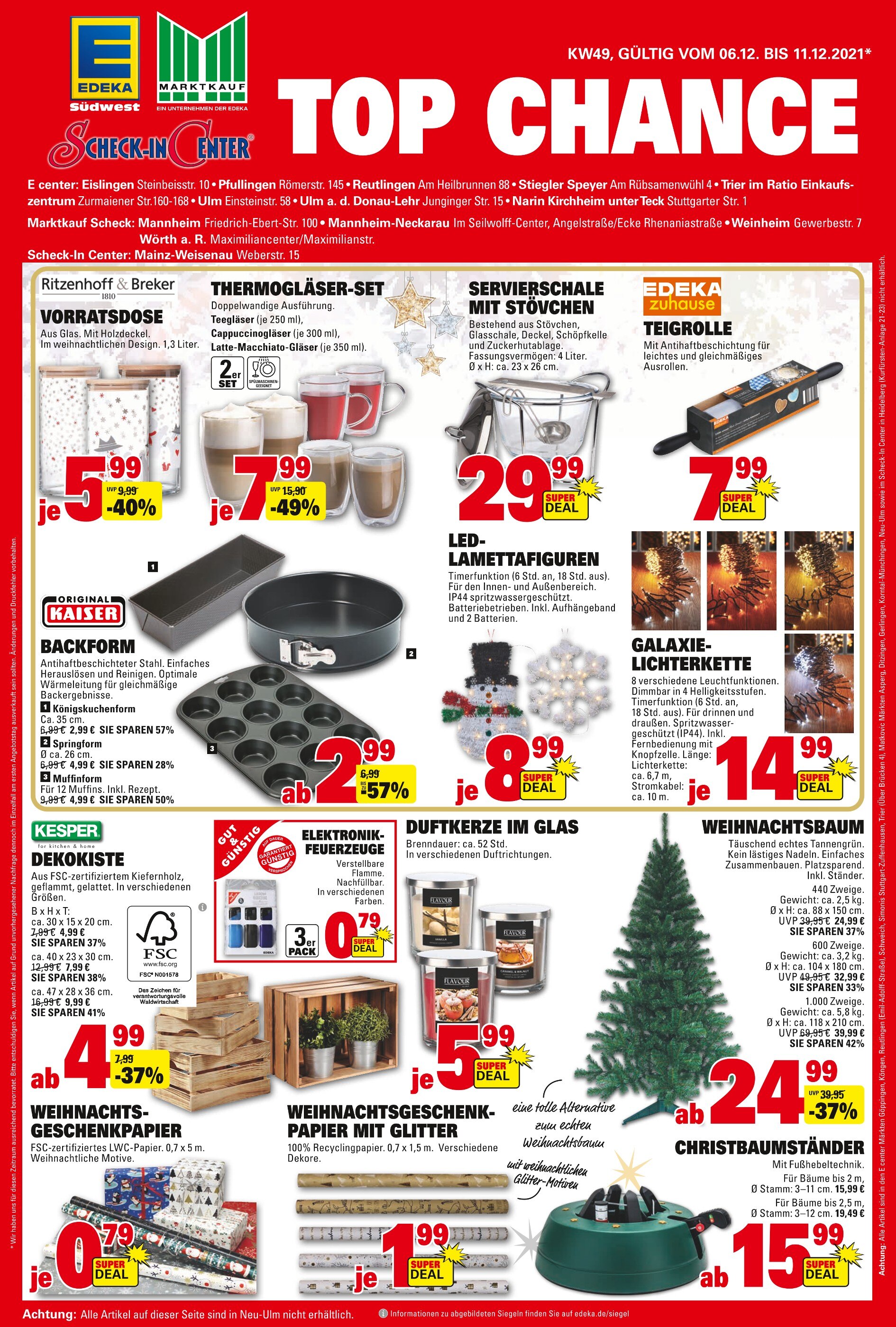 Marktkauf Prospekt für Waghäusel mit 16 Seiten Marktkauf Prospekt für Waghäusel: "Top Angebote", 16 Seiten, 06.12.2021 - 11.12.2021