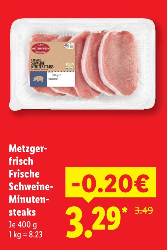 Frische Schweine-Minutensteaks