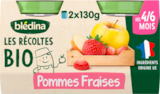 LES RECOLTES BIO COMPOTES POMMES FRAISES BLÉDINA - BLEDINA dans le catalogue Auchan Hypermarché