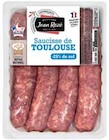 4 saucisses de toulouse supérieures -25% sel - JEAN ROZÉ à 4,39 € dans le catalogue Intermarché