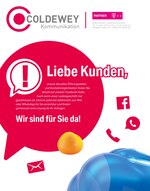 Coldeweycom Prospekt für Wiefelstede mit 11 Seiten Coldeweycom Prospekt für Wiefelstede: "Wir sind für Sie da!", 11 Seiten, 01.01.2021 - 31.01.2021