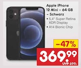 iPhone 12 Mini - 64 GB - Schwarz im Angebot bei Netto Marken-Discount in Nürtingen iPhone 12 Mini - 64 GB - Schwarz Angebote von Apple bei Netto Marken-Discount Nürtingen für 369,99 €