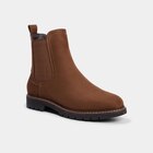Boots chelsea effet suédine marron femme en promo chez La Halle Paris à 39,99 €