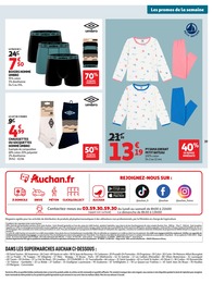 Prix et réduction Vêtements dans le prospectus Auchan Supermarché en cours Offre Vêtements dans le catalogue Auchan Supermarché du moment à la page 39