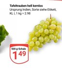 Tafeltrauben hell kernlos im Angebot bei GLOBUS in Krefeld Tafeltrauben hell kernlos Angebote bei GLOBUS Krefeld für 1,49 €