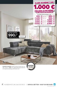 Ecksofa im aktuellen Kabs Prospekt (Hamburg) Ecksofa im Kabs Prospekt "AKTUELLE ANGEBOTE" mit 52 Seiten (Hamburg)