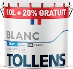 Peinture(d) Tollens murs et plafonds mat blanc 10 L + 20% gratuit - TOLLENS en promo chez Castorama Marseille à 59,90 €