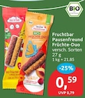 Pausenfreund Früchte-Duo von Fruchtbar für 0,59 € bei budni im Angebot Pausenfreund Früchte-Duo von Fruchtbar im aktuellen budni Prospekt