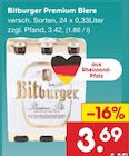 Premium Biere im Angebot bei Netto Marken-Discount in Pfinztal Premium Biere Angebote von Bitburger bei Netto Marken-Discount Pfinztal für 3,69 €