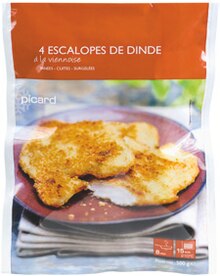 Picard Le Rouet - 4 escalopes de dinde à la viennoise Promo 4 escalopes de dinde à la viennoise dans le catalogue Picard "Un avant-goût de fêtes" à Le Rouet