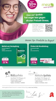 Aktueller mea - meine apotheke Prospekt "Unsere August-Angebote" Seite 1 von 4 Seiten für Brück