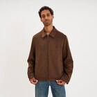 Veste droite zippée effet simili cuir camel homme - La Halle Veste droite zippée effet simili cuir camel homme à 49,99 € dans le catalogue La Halle