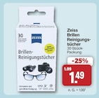 Brillen Reinigungstücher von Zeiss für 1,49 € bei famila Nordwest im Angebot Brillen Reinigungstücher von Zeiss im aktuellen famila Nordwest Prospekt