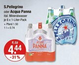 S.Pellegrino oder Acqua Panna Angebote bei V-Markt München für 4,44 €