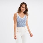Débardeur bretelles larges avec dentelle ecru femme - La Halle Débardeur bretelles larges avec dentelle ecru femme à 9,99 € dans le catalogue La Halle