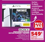 Pack Console PS5 Slim Edition Standard - Fortnite - Sony en promo chez Super U Brest à 549,00 €