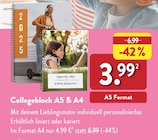 Collegeblock A5 für 3,99 € bei ALDI Nord im Angebot Collegeblock A5 im aktuellen ALDI Nord Prospekt
