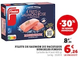 Filets de saumon du pacifique surgelés - FINDUS - Bi1 à Besançon Filets de saumon du pacifique surgelés - FINDUS en promo chez Bi1 Besançon à 6,26 €