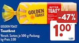 Toastbrot im ALDI SÜD Prospekt Toastbrot von Golden Toast im aktuellen ALDI SÜD Prospekt für 1,00 €