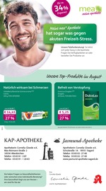 mea - meine apotheke Apotheken Prospekt der aktuellen Woche mit 4 Seiten, gültig von 01.08.2026 bis 31.08.2026, in Sassnitz und Umgebung Aktueller mea - meine apotheke Apotheken Prospekt in Sassnitz und Umgebung, "Unsere August-Angebote" mit 4 Seiten, 01.08.2026 - 31.08.2026