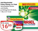 Waschmittel Pulver Angebote von Ariel bei GLOBUS Pulheim für 16,99 €