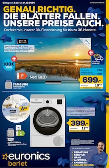Aktueller EURONICS Prospekt (Iserlohn, 8 Seiten zum blättern EURONICS Prospekt GENAU RICHTIG. DIE BLÄTTER FALLEN. UNSERE PREISE AUCH. mit 8 Seiten