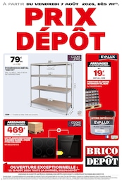 Prospectus Bricolage Brico Dépôt en cours, PRIX DÉPÔT, 1 page, 07/08/2026 - 12/08/2026 Catalogue Bricolage Brico Dépôt en cours à Albertville et alentours, PRIX DÉPÔT, 1 page, 07/08/2026 - 12/08/2026