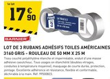 Promo Lot de 3 rubans adhésifs toiles américaines 3160 gris à 17,90 € dans le catalogue Tout Faire à Livernon