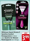 Xtreme 3 Sensitive Comfort oder Quattro for Women im Angebot bei EDEKA in Oberursel Xtreme 3 Sensitive Comfort oder Quattro for Women Angebote von Wilkinson Sword bei EDEKA Oberursel für 3,99 €