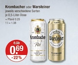 Pils Angebote von Krombacher oder Warsteiner bei V-Markt Kaufbeuren für 0,69 €