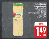 Stangen Spargel Angebote von Gut & Günstig bei EDEKA Plauen für 1,49 €