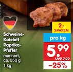 Aktuelle Schweinefleisch Angebote bei Netto Marken-Discount in Leipzig Aktuelles Schweine-Kotelett Paprika-Pfeffer Angebot bei Netto Marken-Discount in Leipzig ab 5,99 €