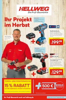 Aktueller Hellweg Prospekt "Ihr Projekt im Herbst!" Seite 1 von 24 Seiten für Aschersleben