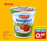 Almighurt von Ehrmann für 0,89 € bei Netto Marken-Discount im Angebot Almighurt von Ehrmann im aktuellen Netto Marken-Discount Prospekt