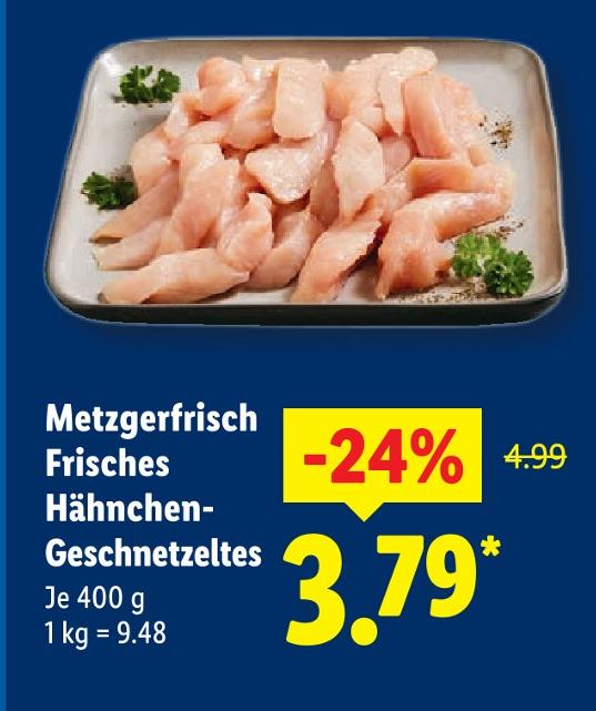 Frisches Hähnchen-Geschnetzeltes