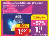 Weihenstephan Butter oder Streichzart Angebote bei Netto Marken-Discount Kaufbeuren für 1,11 €