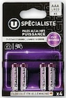 25% versés sur ma carte U sur les piles U specialistes - U - Super U à Quimper 25% versés sur ma carte U sur les piles U specialistes - U en promo chez Super U Quimper
