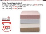 Winter-Flausch-Spannbetttuch Angebote von H.G. Hahn Haustextilien bei GLOBUS Kaarst für 9,99 €