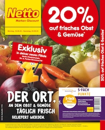 Netto Marken-Discount Prospekt: 20% auf frisches Obst & Gemüse., 4 Seiten, 18.09.2023 - 23.09.2023
