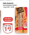 Hello Sandwich im Angebot bei GLOBUS in Kaarst Hello Sandwich Angebote bei GLOBUS Kaarst für 1,49 €